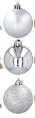 Vánoční koule na stromeček 5cm 17ks SILVER