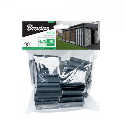 Belátásgátló szalag rögzítő klipsz 4,75cm, Dark Grey, 40db