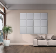 Akustický panel trapéz 50x50cm, tloušťka 5cm, světle šedý