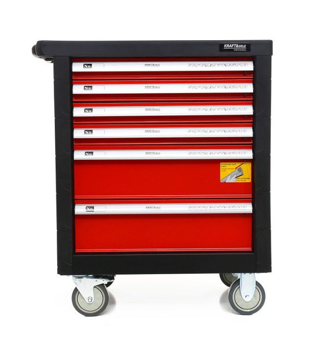 Cărucior de atelier cu unelte 263buc - 6 sertare KD361