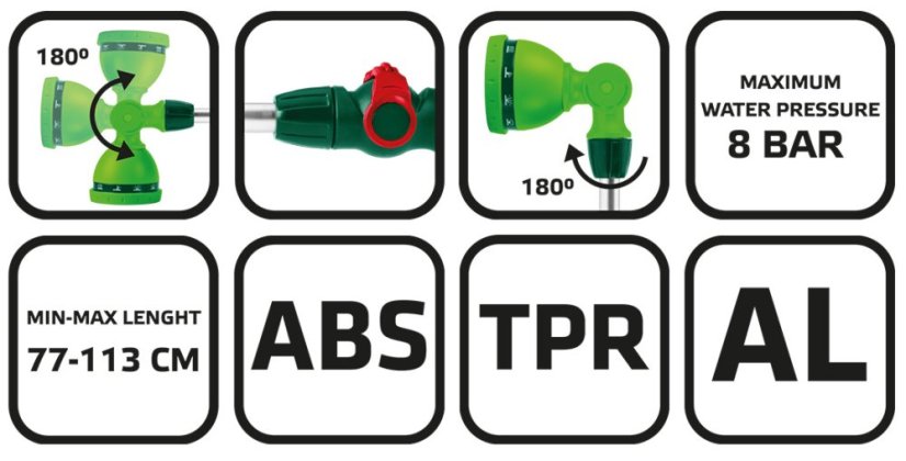 Sprühlanzen, teleskopisch, 10 Funktionen, 30"-44", 15G682