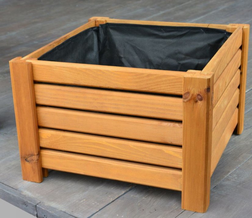 Ghiveci din lemn Natural 38x38x25cm