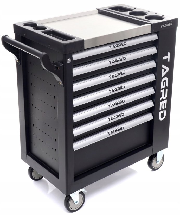 Werkstattwagen TA213, 7 Schubladen, Stahlplatte TA213