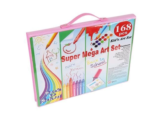 Set pentru pictură roz pentru copii 168 piese