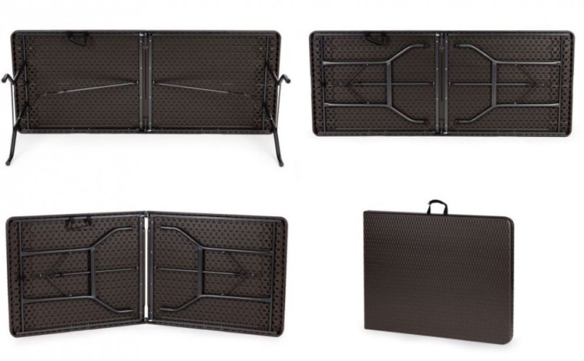 Gostinska miza zložljiva 180 cm Brown Rattan