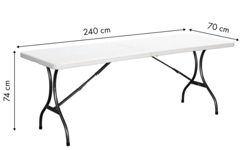 Masă pliabilă de catering 240cm White