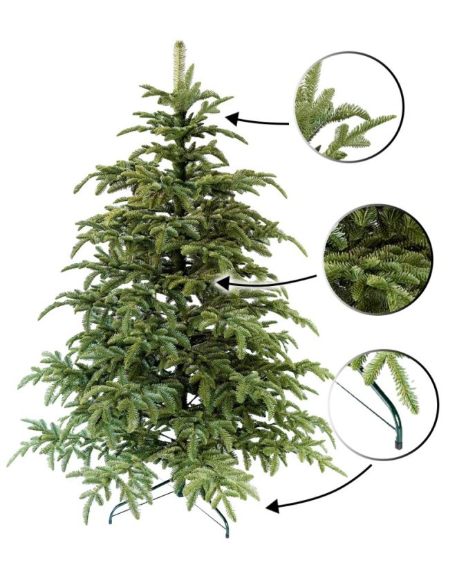 Brad de Crăciun Molid de munte 3D 220cm Royal