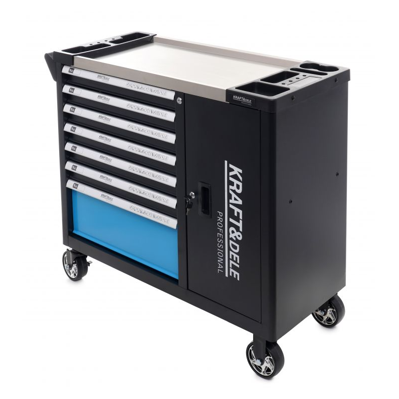 Dielenský vozík s náradím 309 ks - 7 šuflíkov + skrinka KD1069