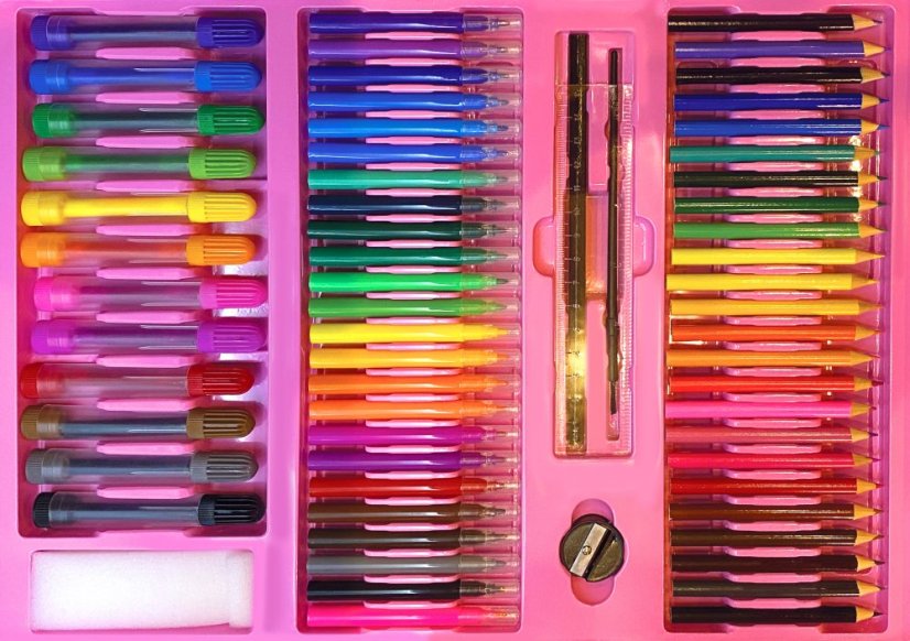 Rózsaszín festőkészlet gyerekeknek 176db KID ART