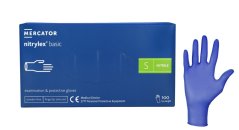 MERCATOR Nitrylex BASIC tmavomodré ochranné rukavice, veľkosť S, 100ks/balenie