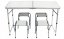 Kemping asztal 120x60cm és 4 db szék White