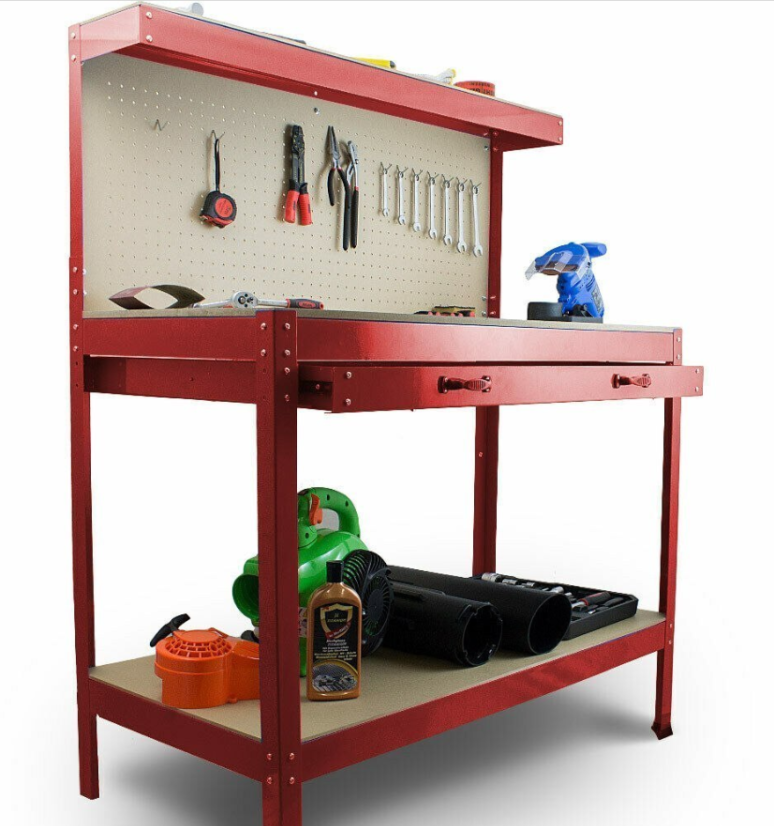 Werkbank für Werkstatt 115x55x140 cm Rot HD17726