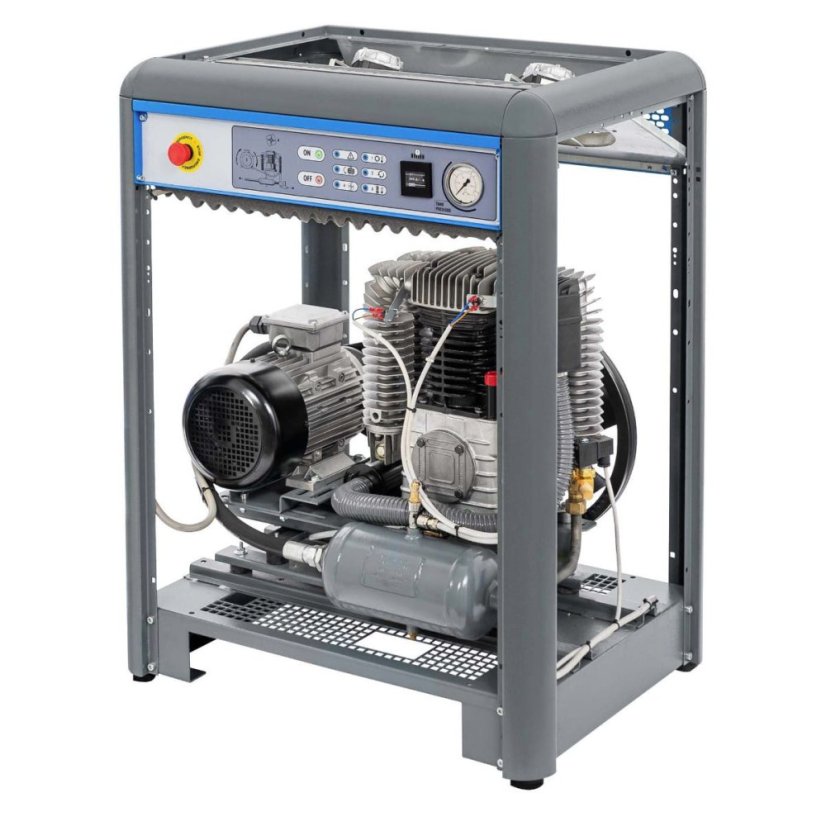 Csendes kétdugattyús kompresszor APZ 900+ 10 bar 7,5 LE/5,5 kW 400V 665 l/min 3 l - csillag-delta csatlakozás 34650-S