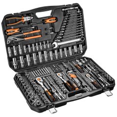 Steckschlüssel 1/2", 3/8", 1/4", Satz 233 Stück 10-078