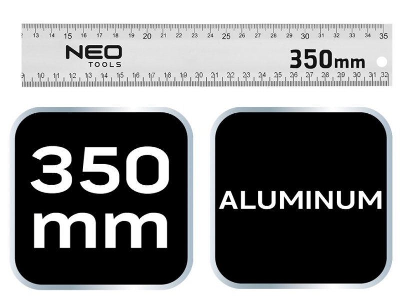 Aluminijski kutomjer, 350 x 190 mm 72-146