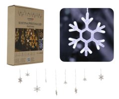 Svetelná záclona 156LED 5m Studená Biela Volčky