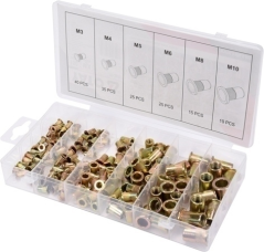 Komplet zakovičnih matic Jeklo M3-M10 150kos YT-36481