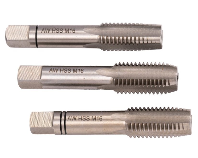 Menetfúró M16x2mm HSS M2 3 darab Menetfúró M16x2mm HSS M2 3 darab