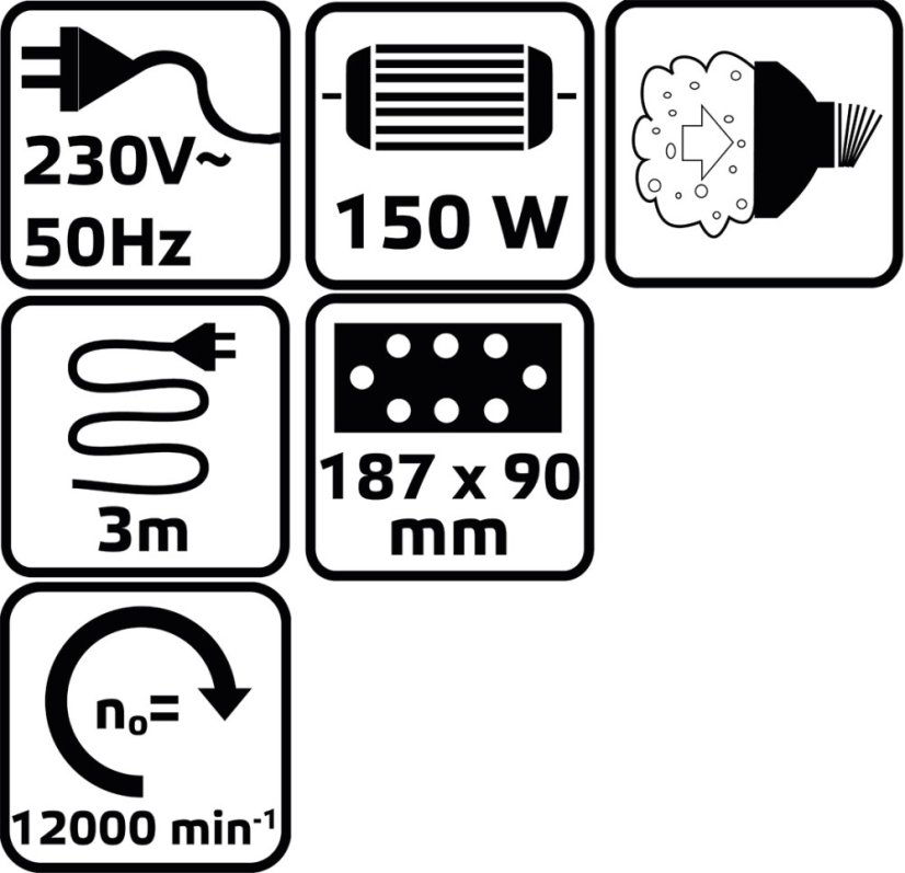 Orbitális csiszoló 150 W, 90 x 187 mm szár 51G326