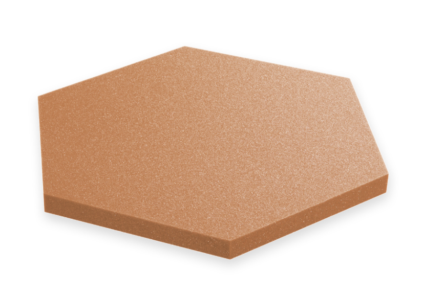 Akustický panel Hexagon 50x50cm, tloušťka 3cm, hnědý