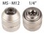 Adapter für Gewindebohrer, 1/4" DR M5-M12 12-905