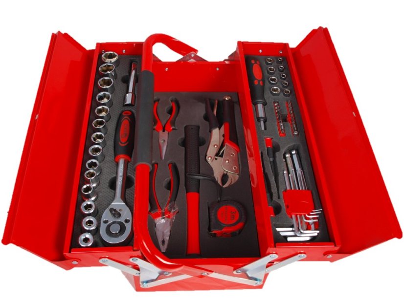 Fémből készült szerszám koffer 64 darabos