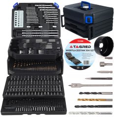 Svedri, luknjače, dleta, nastavki za svedre, 300-delni univerzalni komplet orodja v kovčku TA1086