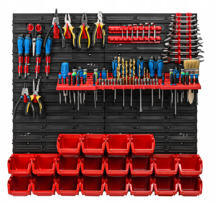 Szerszámfal 78x78cm 20 doboz és tartók