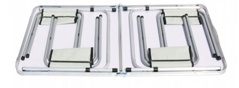 Kemping asztal 120x60cm és 4 db szék White
