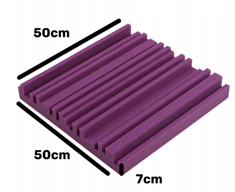 Akustický panel Equalizer 50x50cm, tloušťka 7cm, fialový