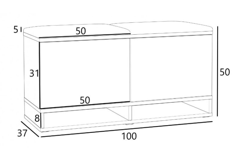 Cipőtartó ülőkével Sonoma/Grey