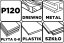 Mreža za mljevenje bijela 115 x 280 mm, P120 58T143