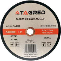 Rezalni disk za kovine, jeklo SLIM RBF 230x1,8 mm TA1008