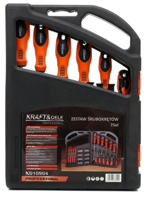 Csavarhúzó és bit készlet 75db KD10904