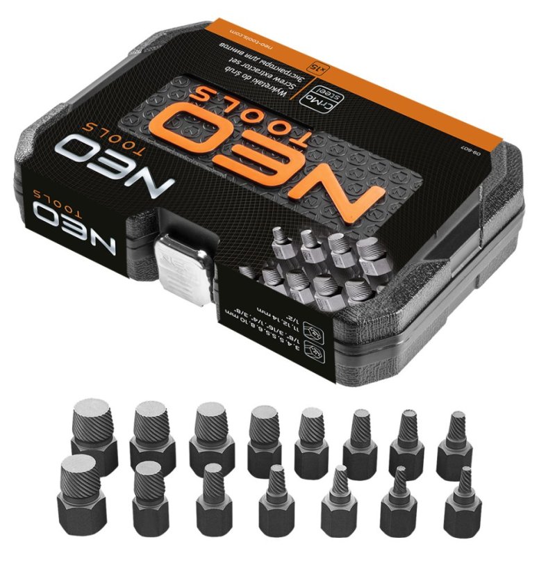 Suprava Set of 15 bent screw extractors 09-607