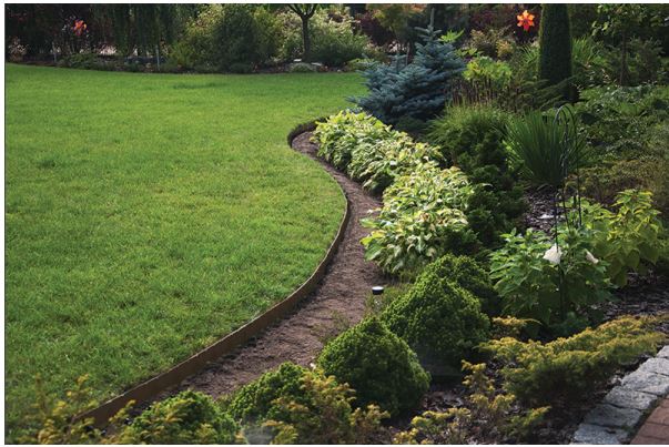 Bordură din plastic 40mm 10m cu pini Verde EASY BORDER