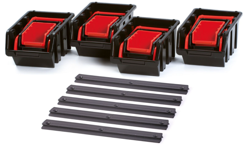 Kunststoffboxen mit Wandschienen 580x230x130mm