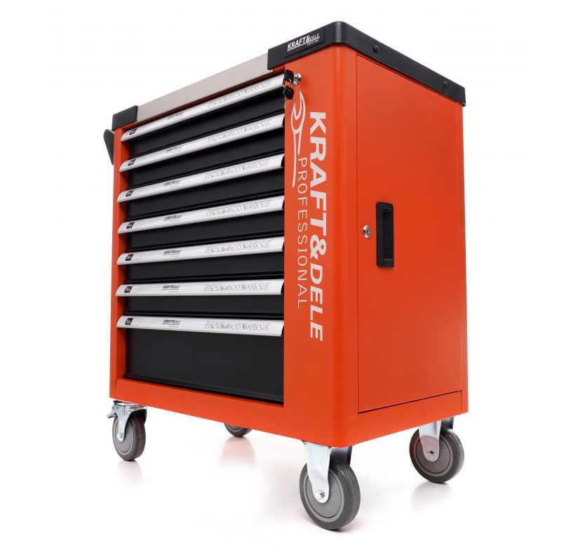 Cărucior pentru scule de atelier 258pcs - 7 sertare KD1067