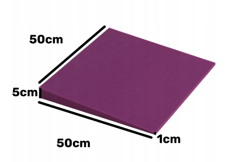 Akustična ploča 3D s kosim rubovima, 50x50 cm, debljina 5 cm, ljubičasta
