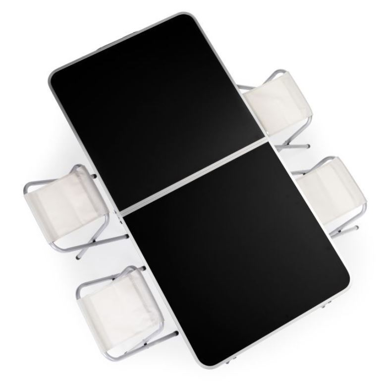 Сгъваема къмпинг маса 120х60см и 4 стола Black