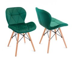 Scaune de sufragerie 4buc din catifea, verzi SMARAGD