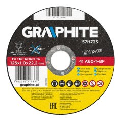Disc de tăiat metale, 125 x 1.0 22.2 mm, 41 A60-T-BF, INOX 57H733