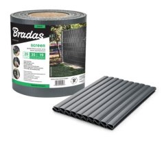 Zaunabdeckfolie 19cm x 35m Grau 450g/m2 + Clips