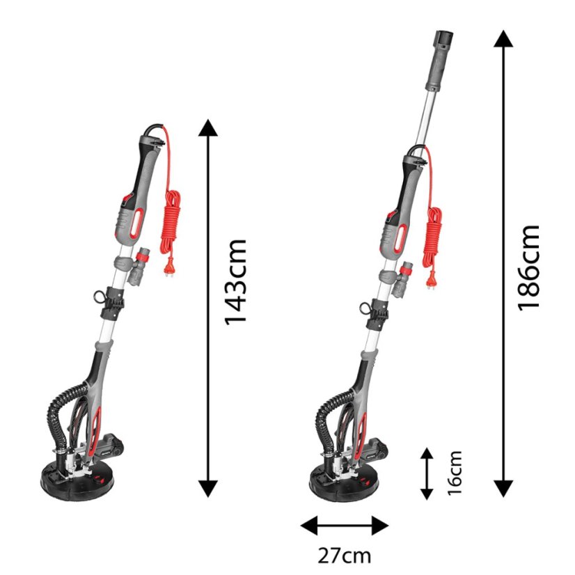 Gipszcsiszoló 710W, 215 mm, kerek és háromszögletű láb, fáklya 59G264