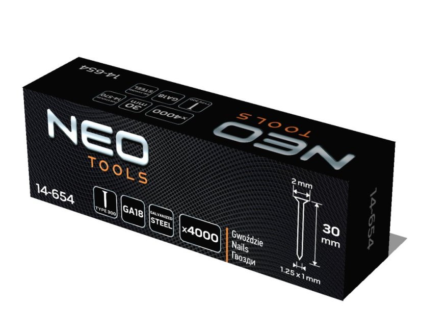 Verzinkte Nägel für Druckluftklammergeräte (14-570), GA18, Typ 300 (F), Länge 30 mm, 4000 14-654
