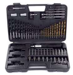 Komplet svedrov, nastavkov in izvijačev, 109 kosov v kovčku TA208