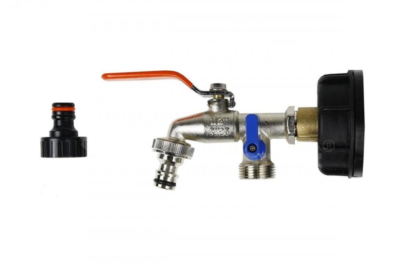 Robinet metalic pentru rezervor container de 1000L - IBC 61 MM PKR 1/2" CU CUPLE RAPIDE