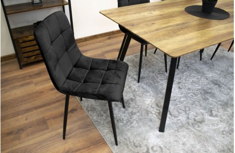 Bársony étkezőszék Black Luxury