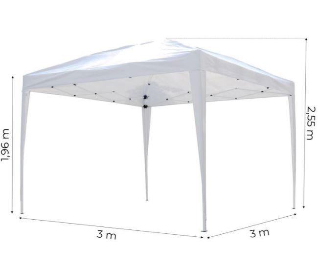 Kerti pavilon 3x3m összecsukható White