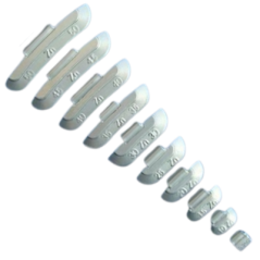 SET 5–50 g Zinkgewichte für Blechscheiben (lackiert)